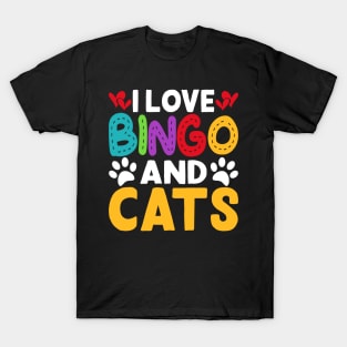 I Love Bingo And Cats T shirt For Women T-Shirt